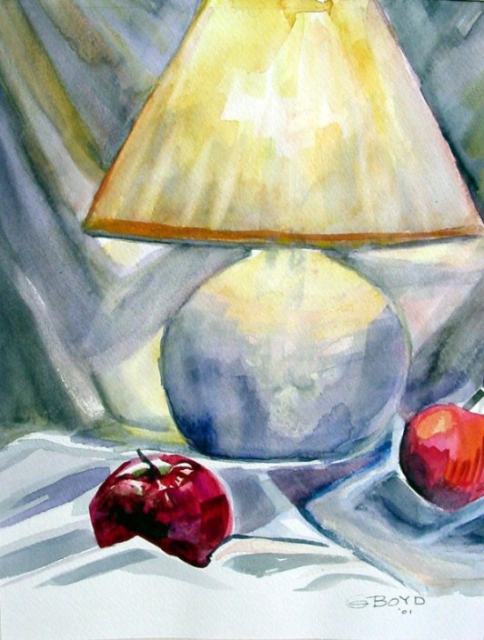 Lamp with Apples 